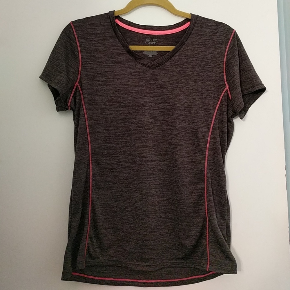 Gray and pink workout tshirt